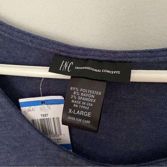 INC Women’s Scoop Neck Sleeveless Blue Knit Top XL - Picture 2 of 3